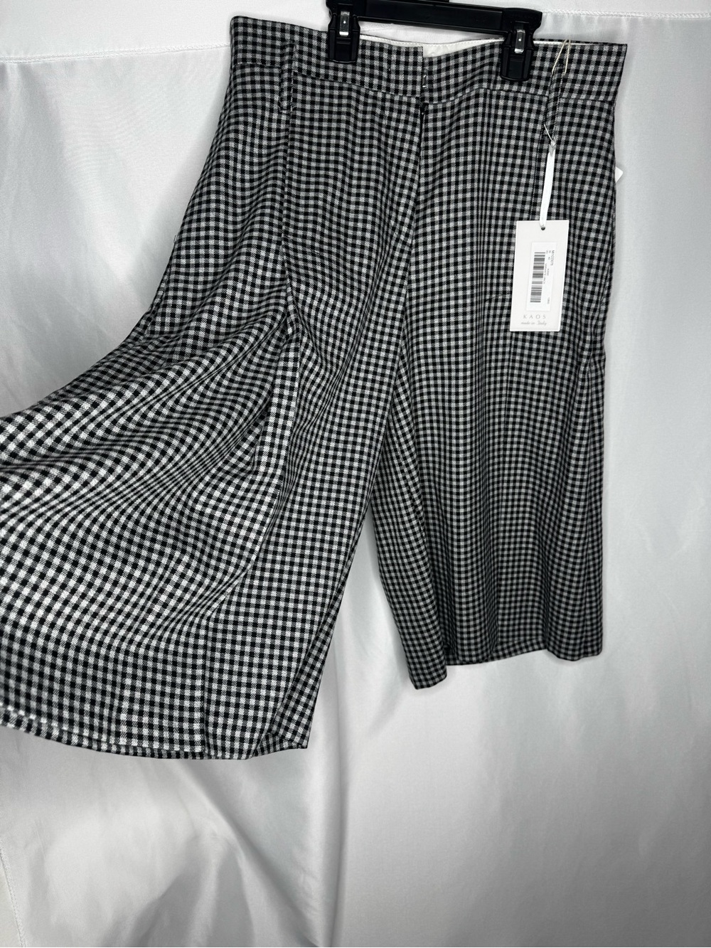 Kaos Black and White Gingham Culotte Skirt-Shorts